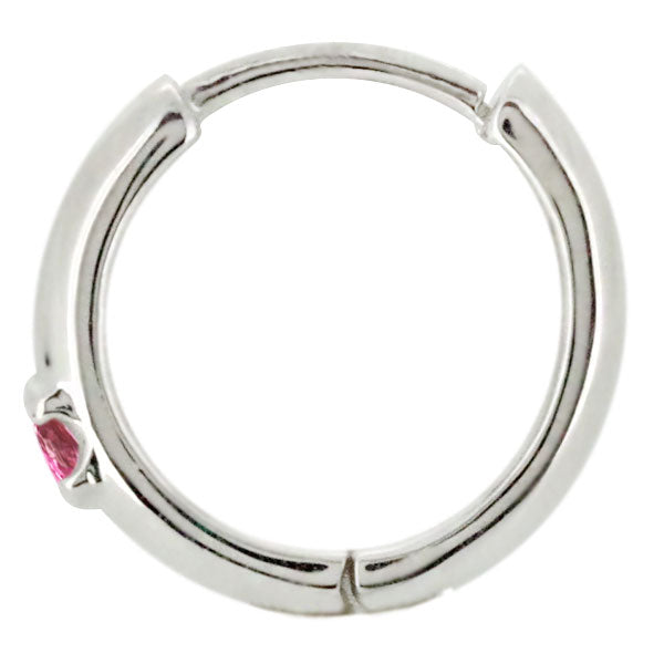 選べる誕生石 フープピアス メンズ 中折れ式 シンプル 一粒 ピアス フープ 誕生石 天然石 k10 k18 pt900 片耳