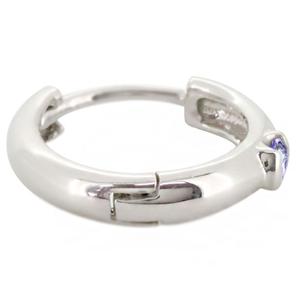 選べる誕生石 フープピアス メンズ 中折れ式 シンプル 一粒 ピアス フープ 誕生石 天然石 k10 k18 pt900 片耳