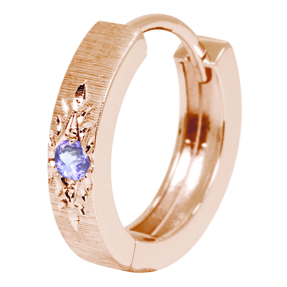 ピアス メンズ フープ 中折れ式 選べる 天然石 フープピアス 洋彫り ハワイアンジュエリー 片耳 彫り k10 k18 pt900 sv925 (品番 mp-0170-d-m)