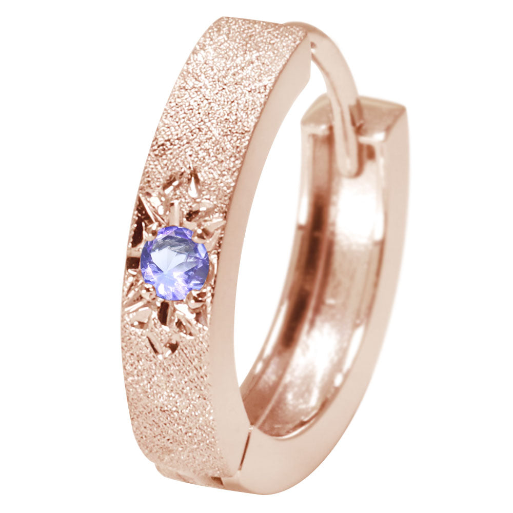 フープピアス メンズ 10金 18金 プラチナ シルバ 選べる誕生石 あらし 中折れ式 天然石 洋彫り 片耳 ピアス 彫り 誕生石 (品番 mp-0170-e-m)