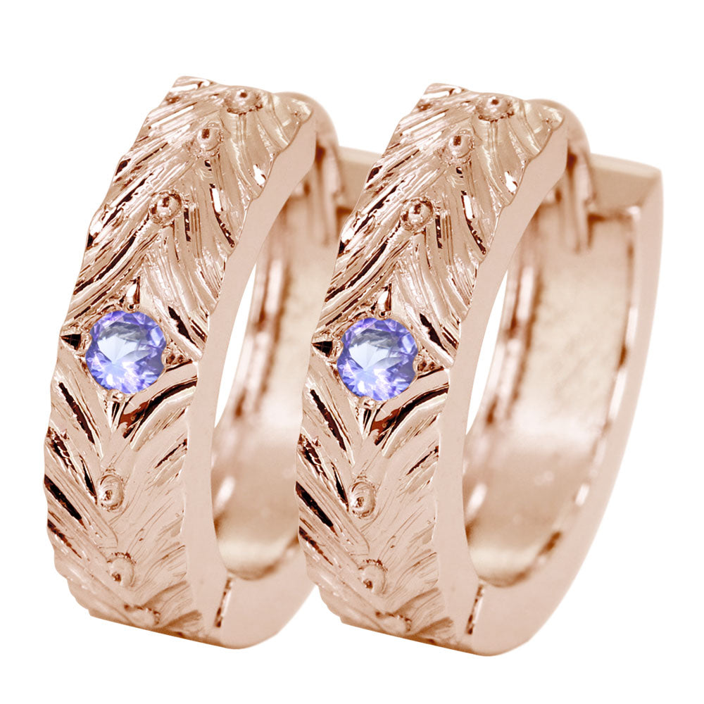 ピアス レディース フープ 洋彫り 誕生石 中折れ式 フープピアス 彫り 両耳 k10 k18 pt900 sv925 一粒 天然石 選べる誕生石 女性 (品番 mp-0171-e-l)