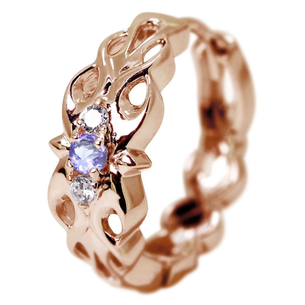 トライバル メンズ フープピアス 中折れ式 おしゃれ K10 K18 PT900 SV925 選べる誕生石 片耳 天然石 フレイム 炎 誕生日 プレゼント (品番 mp-0179)