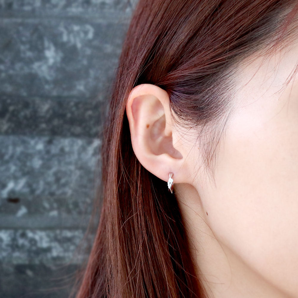 中折れ式 フープピアス レディース クロスライン 希少石 パライバトルマリン 天然石 交差 X 両耳 Ladies Hoop Pierce Croee 10金 18金 プラチナ