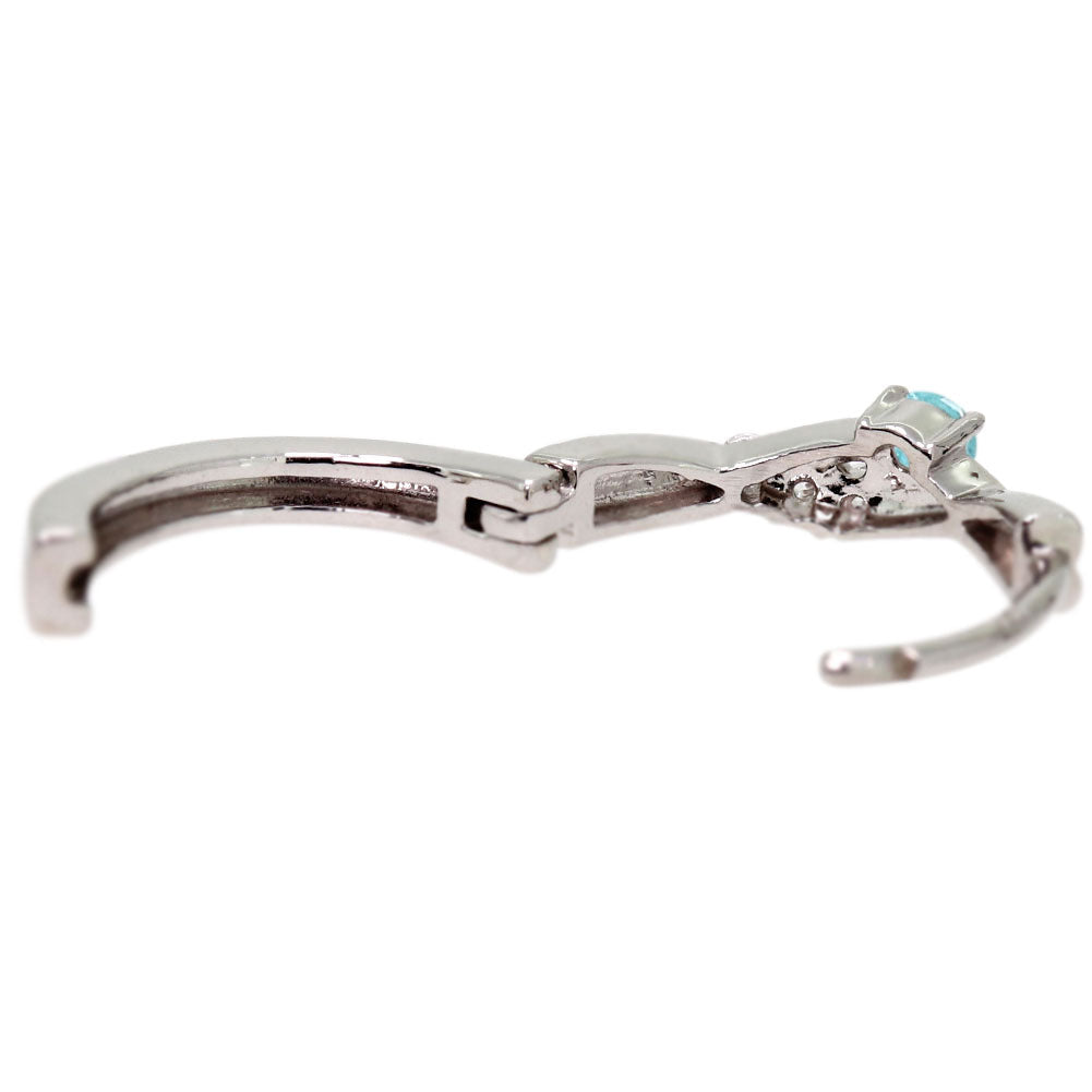 中折れ式 フープピアス レディース クロスライン 希少石 パライバトルマリン 天然石 交差 X 両耳 Ladies Hoop Pierce Croee 10金 18金 プラチナ