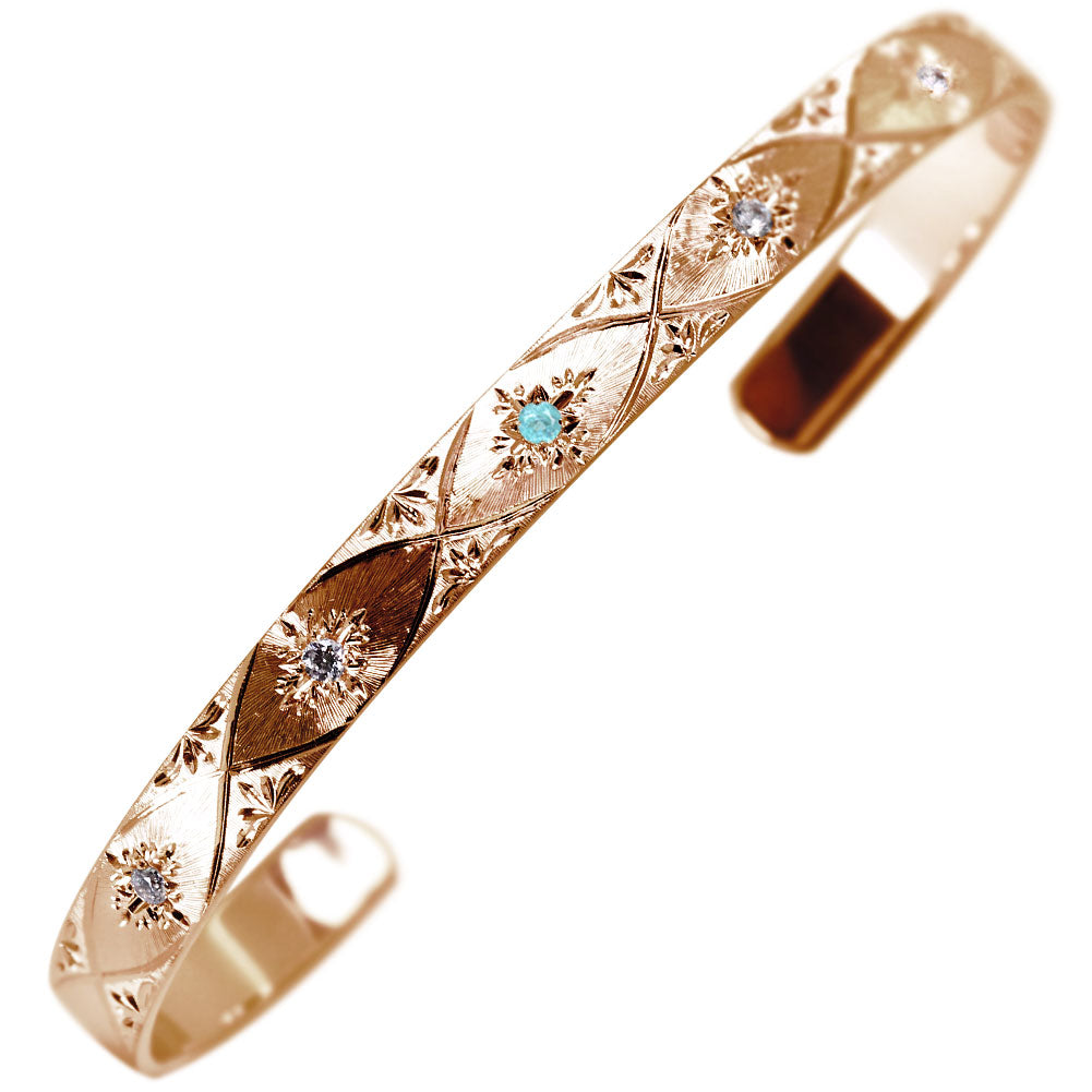 メンズ バングル 手彫り 格子 彫金 選べる誕生石 ブレスレット 天然石 地金 k10 k18 pt900 sv925 誕生石 男性 大人 プレゼント ペア (品番 mpb-0083-b-m)