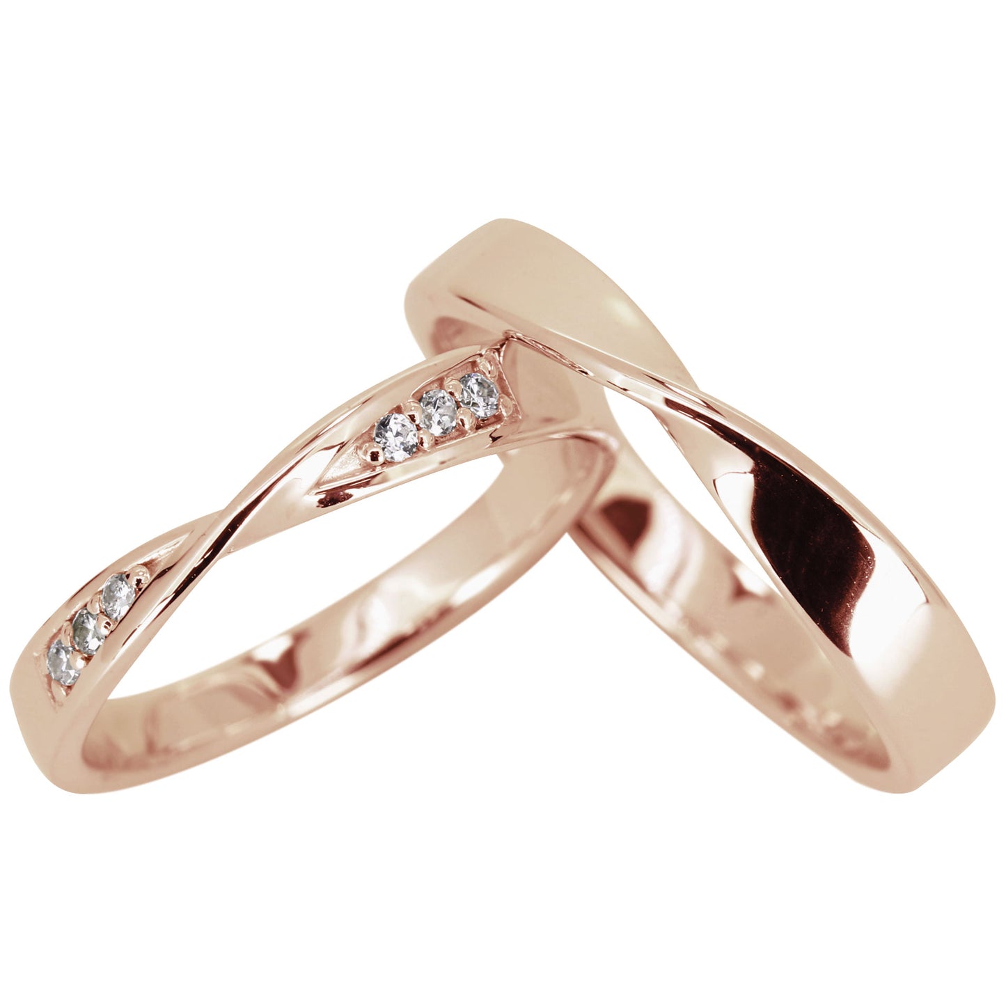 プラチナ Pt900 ペアリング 結婚指輪 2本セット ダイヤモンド マリッジリング K10 K18 sv925 ツイスト カップル ひねり 指輪 ペア 人気 (品番 mr-0365-0366)