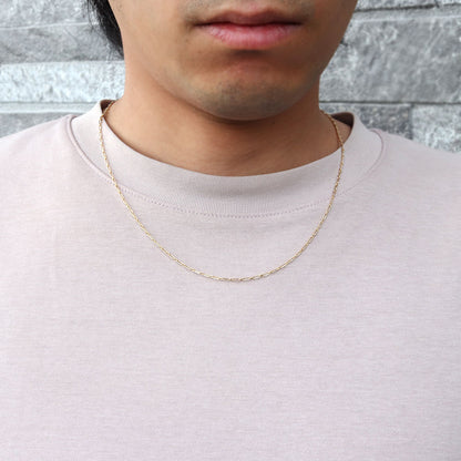 小豆チェーン 18金 メンズ ネックレス 中空 K18YG チェーンネックレス 中空チェーン ショート＆ロング 人気 おすすめ K18 ゴールド おしゃれ (品番 azuki-sl-h-050-k18-m)