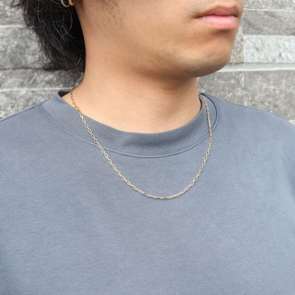 アズキチェーン メンズ ネックレス K18YG 中空チェーン 18金 おすすめ K18 ゴールド ショート＆ロング 組み合わせ おしゃれ 中空ネックレス (品番 azuki-sl-h-065-k18-m)