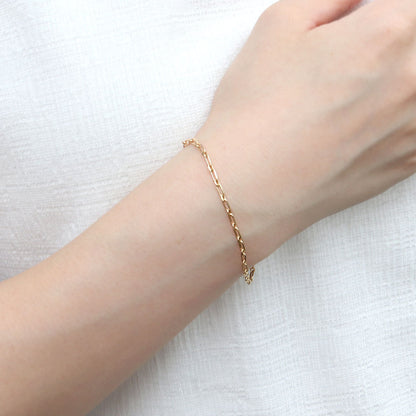 K18YG ブレスレット メンズ 小豆チェーン 18金 組み合わせ パーツ ショート＆ロング チェーン 地金 あずき  ブレス 男性 大人 つけっぱなし (品番 azuki-sl-h-065-18-k18-m)