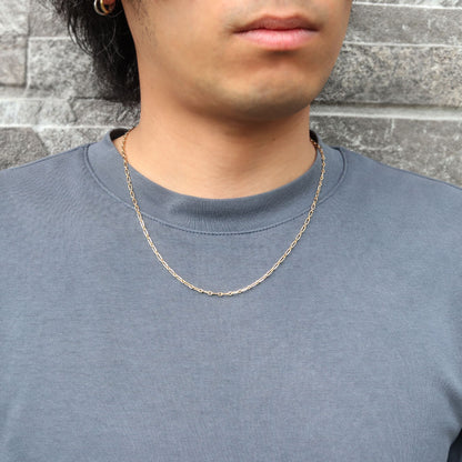 アズキチェーン メンズ ネックレス K18YG 中空チェーン 18金 おすすめ K18 ゴールド ショート＆ロング 組み合わせ おしゃれ 中空ネックレス (品番 azuki-sl-h-065-k18-m)