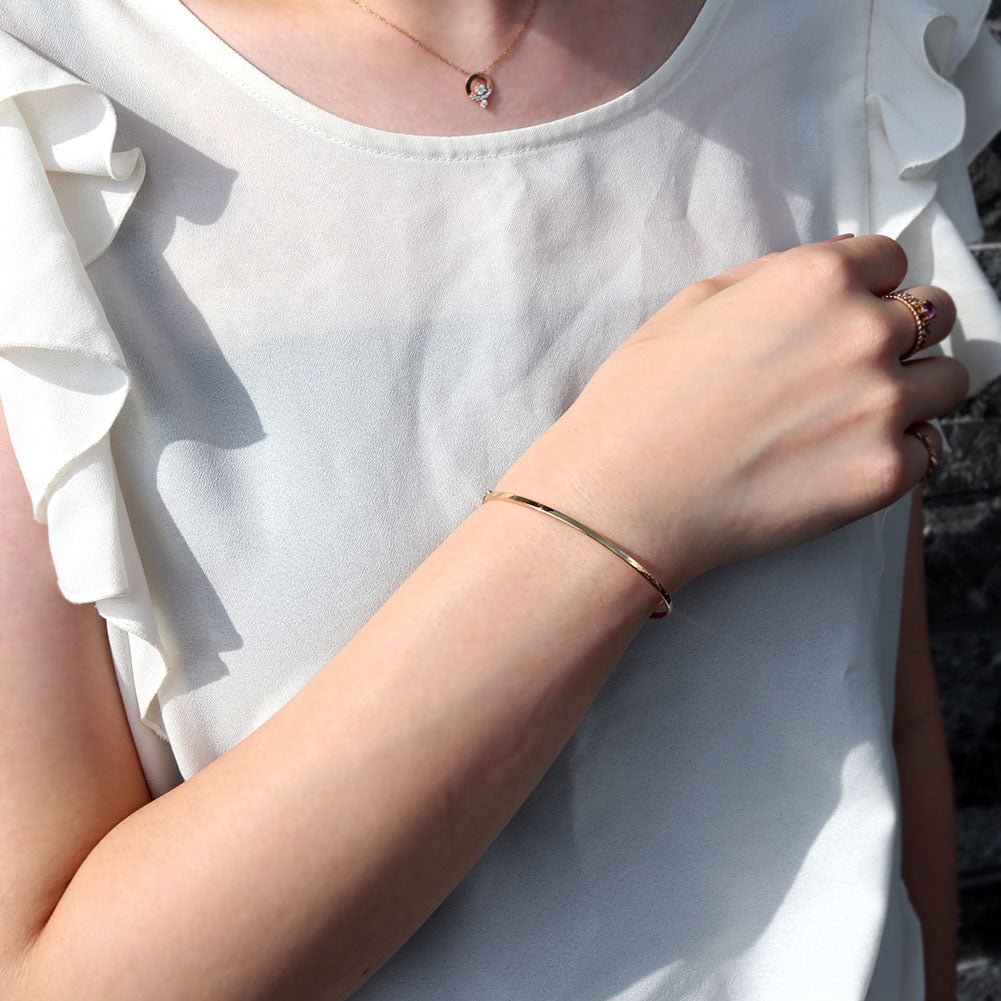 18金レディースバングル16〜18センチモナカ ブレスレット レディース