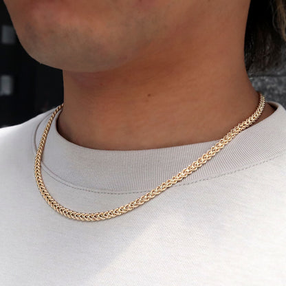 18金 チェーン メンズ ネックレス クオーレチェーン 中空 K18YG クオーレ メンズネックレス 男性 かっこいい 普段 使い 大人 ユニセックス (品番 cuore-h-040-k18-m)