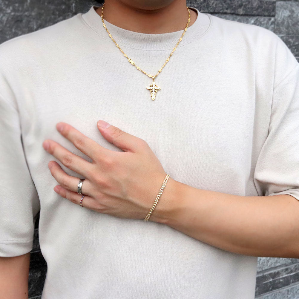 18金 メンズ ブレスレット 中空 クオーレ K18YG ゴールド ロープチェーン アジャスター付き 2cm ブレス 人気 男性 彼氏 夫 誕生日 記念日 (品番 cuore-h-040-18-k18-m)