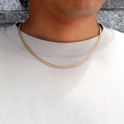 18金 チェーン メンズ ネックレス クオーレチェーン 中空 K18YG クオーレ メンズネックレス 男性 かっこいい 普段 使い 大人 ユニセックス (品番 cuore-h-040-k18-m)