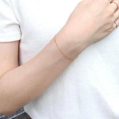 K18YG ブレスレット レディース チェーン K18 イエローゴールド エイトチェーン ブレス ユニセックス 地金 普段使い インフニティ プレゼント (品番 eight-030-18-k18)