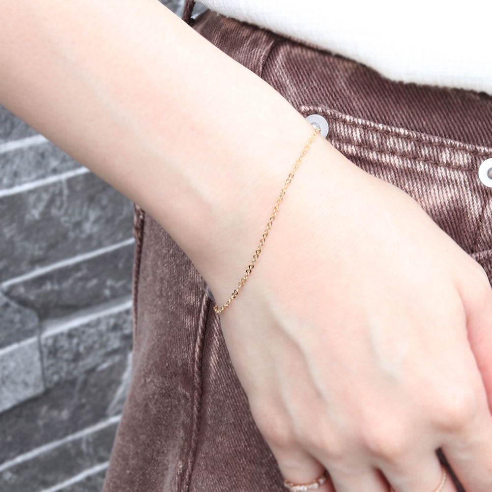 K18YG ブレスレット レディース チェーン K18 イエローゴールド エイトチェーン ブレス ユニセックス 地金 普段使い インフニティ プレゼント (品番 eight-030-18-k18)