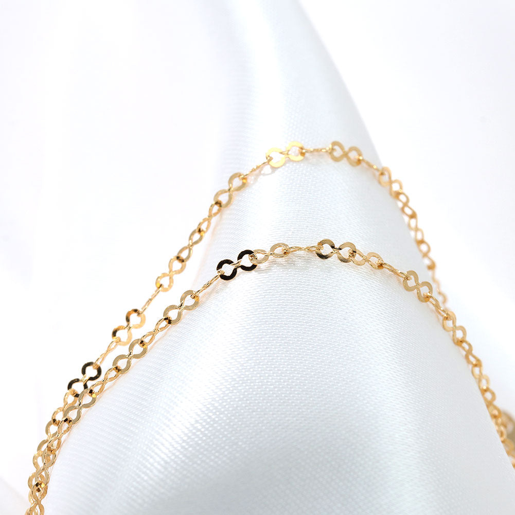 K18YG ブレスレット レディース チェーン K18 イエローゴールド エイトチェーン ブレス ユニセックス 地金 普段使い インフニティ プレゼント (品番 eight-030-18-k18)