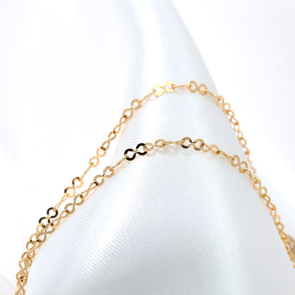 K18YG ブレスレット レディース チェーン K18 イエローゴールド エイトチェーン ブレス ユニセックス 地金 普段使い インフニティ プレゼント (品番 eight-030-18-k18)