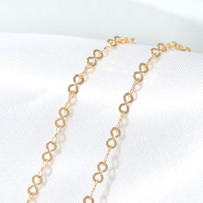 K18YG ブレスレット レディース チェーン K18 イエローゴールド エイトチェーン ブレス ユニセックス 地金 普段使い インフニティ プレゼント (品番 eight-030-18-k18)