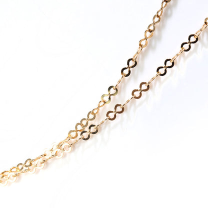 K18YG ブレスレット レディース チェーン K18 イエローゴールド エイトチェーン ブレス ユニセックス 地金 普段使い インフニティ プレゼント (品番 eight-030-18-k18)