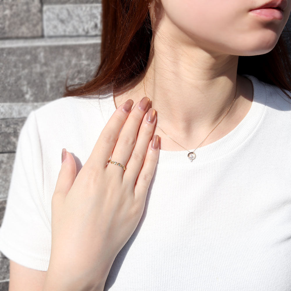 エクレア チェーン リング イエローゴールド 指輪 K18YG 18金 K18 レディース ユニセックス 地金 シンプル 定番 ペア お揃い 贈り物 イタリア製 (品番 ekurea-r-065-k18)