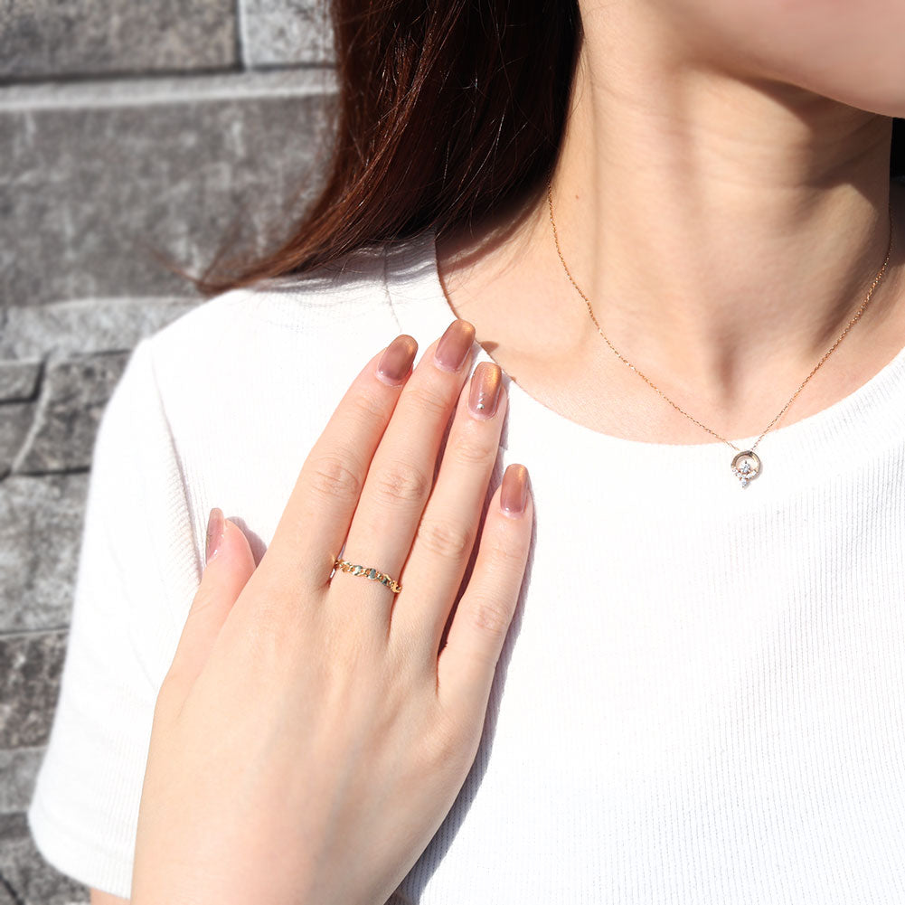 エクレア チェーン リング イエローゴールド 指輪 K18YG 18金 K18 レディース ユニセックス 地金 シンプル 定番 ペア お揃い 贈り物 イタリア製 (品番 ekurea-r-065-k18)