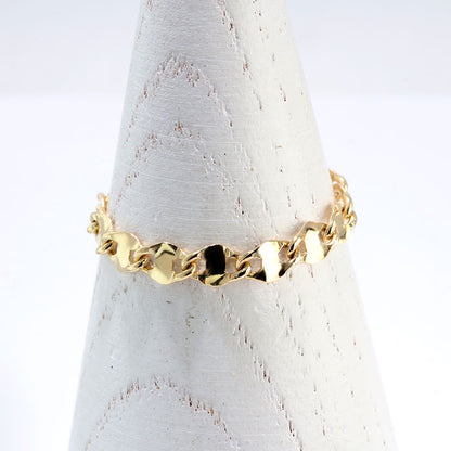 エクレア チェーン リング イエローゴールド 指輪 K18YG 18金 K18 レディース ユニセックス 地金 シンプル 定番 ペア お揃い 贈り物 イタリア製 (品番 ekurea-r-065-k18)