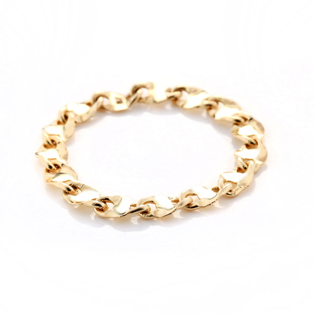 エクレア チェーン リング イエローゴールド 指輪 K18YG 18金 K18 レディース ユニセックス 地金 シンプル 定番 ペア お揃い 贈り物 イタリア製 (品番 ekurea-r-065-k18)