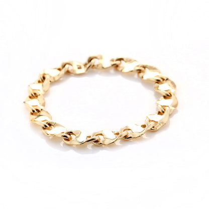 エクレア チェーン リング イエローゴールド 指輪 K18YG 18金 K18 レディース ユニセックス 地金 シンプル 定番 ペア お揃い 贈り物 イタリア製 (品番 ekurea-r-065-k18)