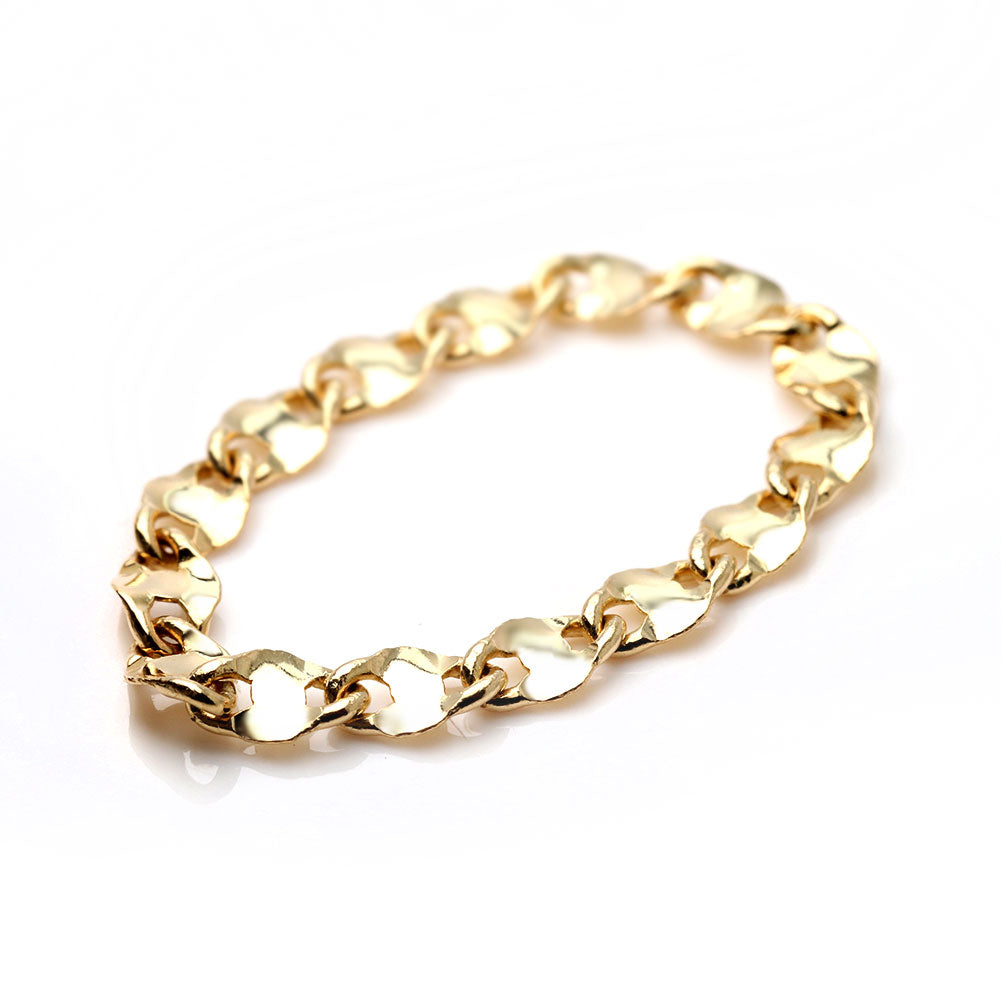 エクレア チェーン リング イエローゴールド 指輪 K18YG 18金 K18 レディース ユニセックス 地金 シンプル 定番 ペア お揃い 贈り物 イタリア製 (品番 ekurea-r-065-k18)