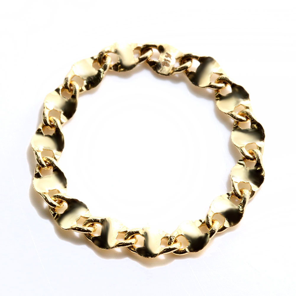 エクレア チェーン リング イエローゴールド 指輪 K18YG 18金 K18 レディース ユニセックス 地金 シンプル 定番 ペア お揃い 贈り物 イタリア製 (品番 ekurea-r-065-k18)