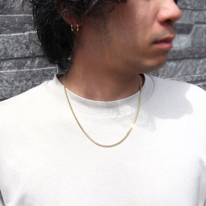 メンズ 18金 ネックレス 中空チェーン フォックステール K18YG メンズネックレス 中空 人気 K18 ゴールド  大人 ペア チェーンネックレス (品番 foxtail-h-06-k18-m)