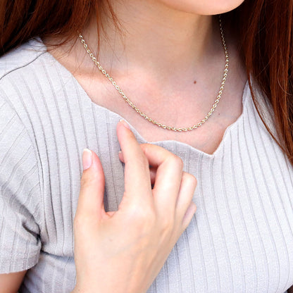 ネックレス レディース チェーン 18金 中空 イリーデ チェーンネックレス K18 イエローゴールド 女性 おしゃれ ジュエリー プレゼント 誕生日 (品番 iride-h-030-k18-l)