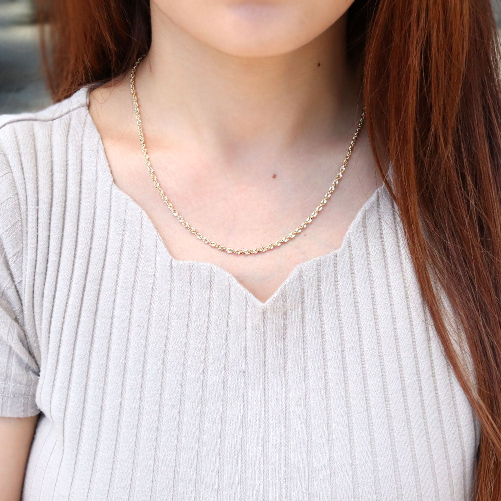 ネックレス レディース チェーン 18金 中空 イリーデ チェーンネックレス K18 イエローゴールド 女性 おしゃれ ジュエリー プレゼント 誕生日 (品番 iride-h-030-k18-l)