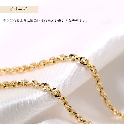 ネックレス レディース チェーン 18金 中空 イリーデ チェーンネックレス K18 イエローゴールド 女性 おしゃれ ジュエリー プレゼント 誕生日 (品番 iride-h-030-k18-l)