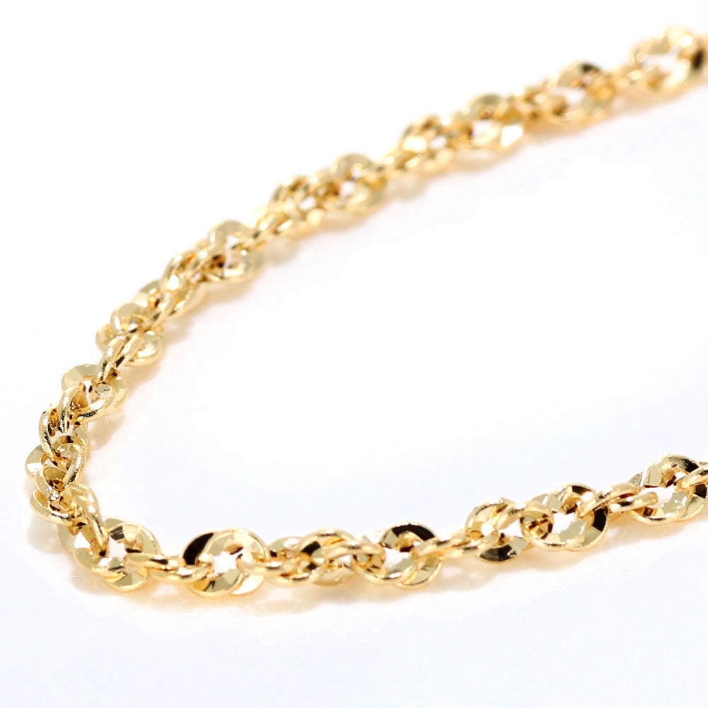 18金 ブレスレット メンズ 中空 イリーデ K18YG イエローゴールド 金属アレルギー対応 地金 ブレス シンプル 男性 大人 普段使い おすすめ (品番 iride-h-030-18-k18-m)