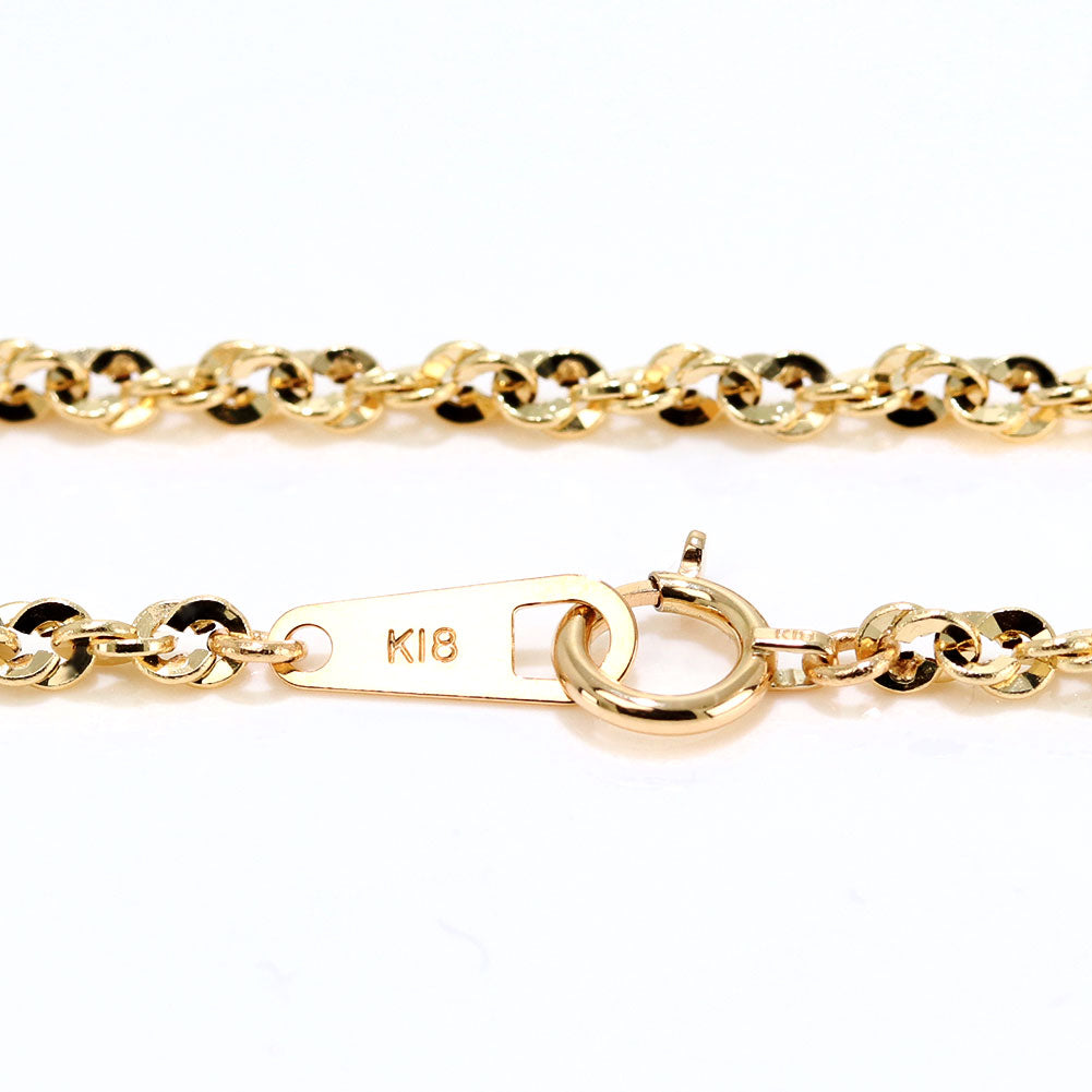 18金 ブレスレット メンズ 中空 イリーデ K18YG イエローゴールド 金属アレルギー対応 地金 ブレス シンプル 男性 大人 普段使い おすすめ (品番 iride-h-030-18-k18-m)