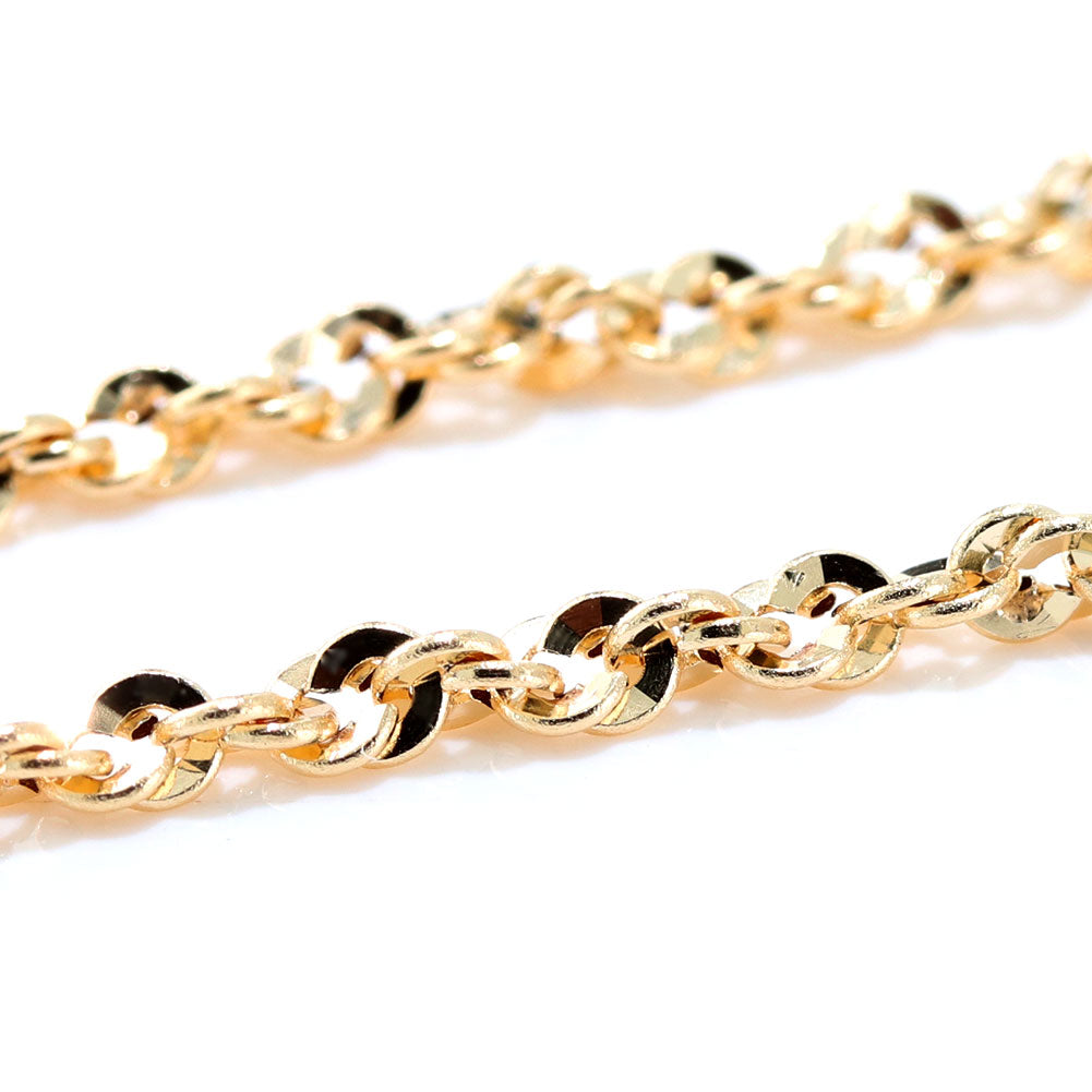 18金 ブレスレット メンズ 中空 イリーデ K18YG イエローゴールド 金属アレルギー対応 地金 ブレス シンプル 男性 大人 普段使い おすすめ (品番 iride-h-030-18-k18-m)