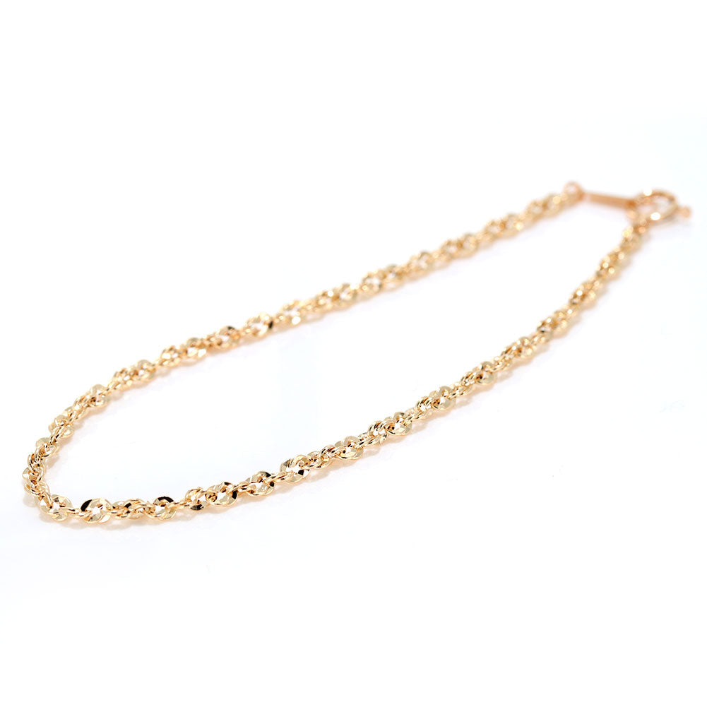 18金 ブレスレット メンズ 中空 イリーデ K18YG イエローゴールド 金属アレルギー対応 地金 ブレス シンプル 男性 大人 普段使い おすすめ (品番 iride-h-030-18-k18-m)