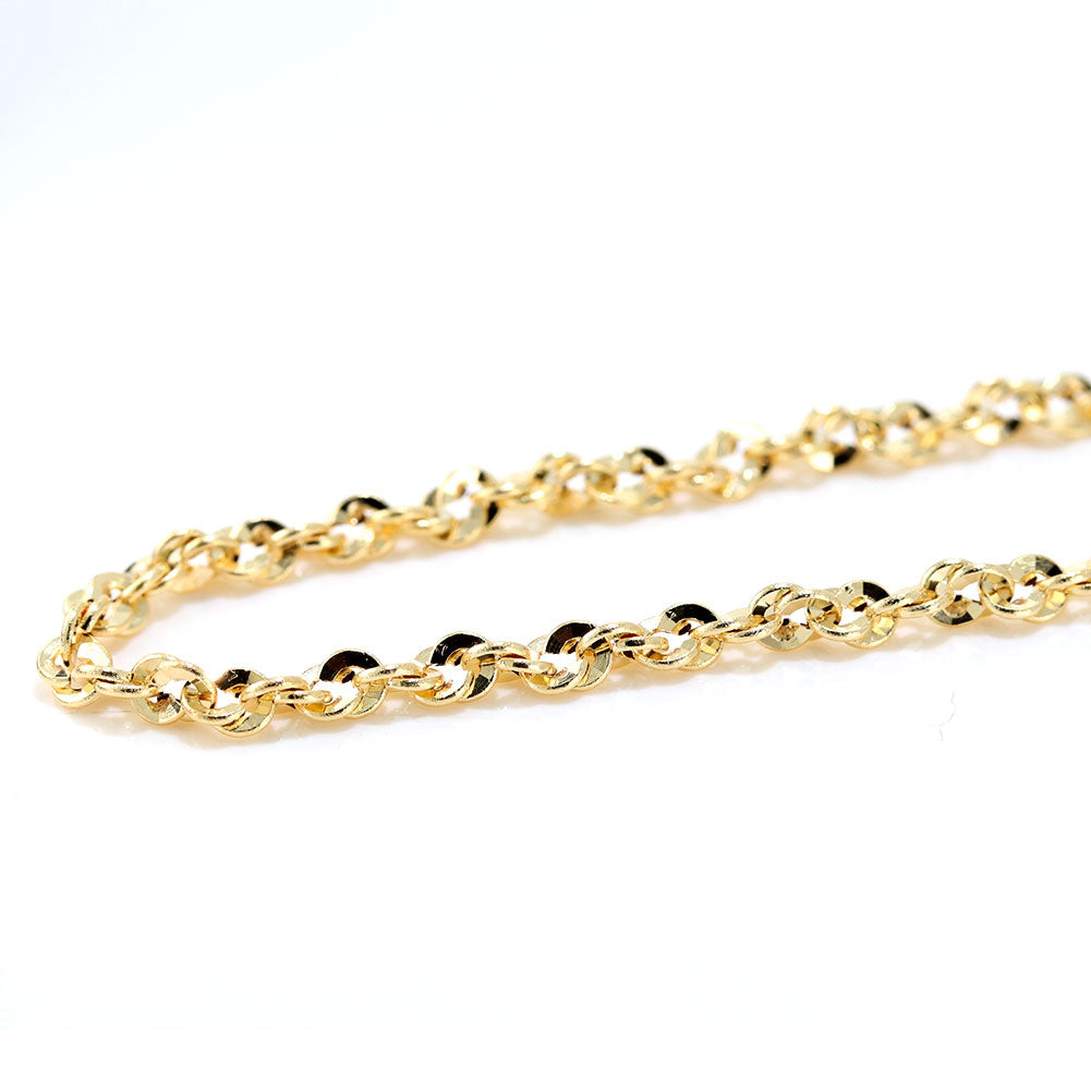 18金 ブレスレット メンズ 中空 イリーデ K18YG イエローゴールド 金属アレルギー対応 地金 ブレス シンプル 男性 大人 普段使い おすすめ (品番 iride-h-030-18-k18-m)