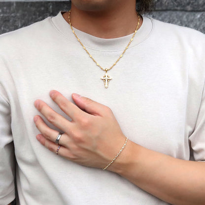 18金 ブレスレット メンズ 中空 イリーデ K18YG イエローゴールド 金属アレルギー対応 地金 ブレス シンプル 男性 大人 普段使い おすすめ (品番 iride-h-030-18-k18-m)