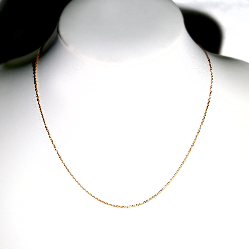 純金 K24 メンズ ネックレス 角小豆 24金 イエローゴールド 45cmスライド式 シンプル チェーンのみ 金属アレルギー対応 男性 おしゃれ 人気 (品番 jpc-ca40-k24-m)