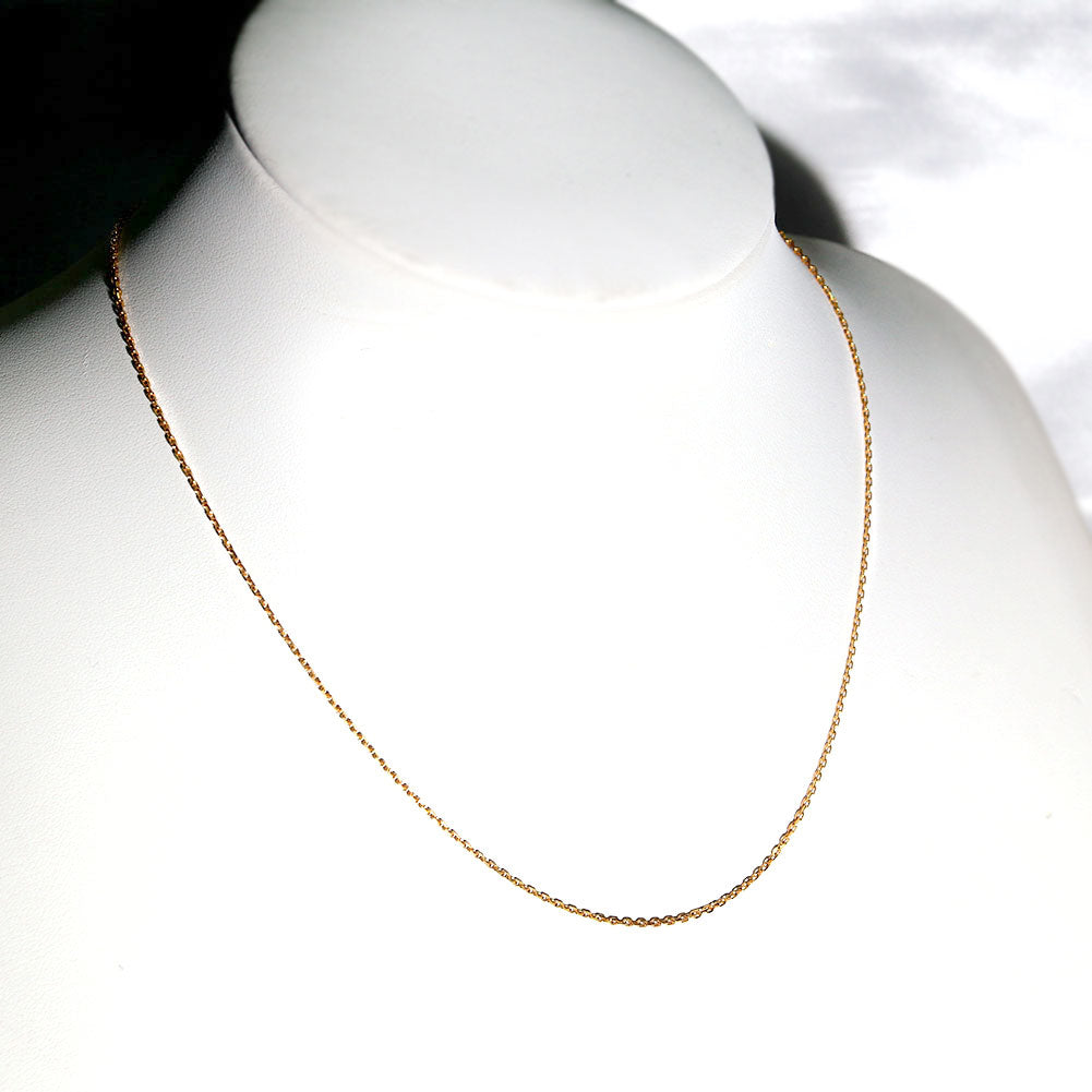 純金 K24 メンズ ネックレス 角小豆 24金 イエローゴールド 45cmスライド式 シンプル チェーンのみ 金属アレルギー対応 男性 おしゃれ 人気 (品番 jpc-ca40-k24-m)