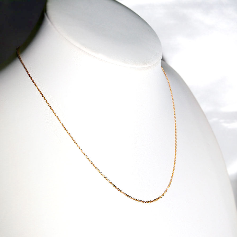 純金 K24 メンズ ネックレス 角小豆 24金 イエローゴールド 45cmスライド式 シンプル チェーンのみ 金属アレルギー対応 男性 おしゃれ 人気 (品番 jpc-ca40-k24-m)