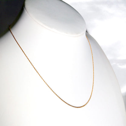 純金 K24 メンズ ネックレス 角小豆 24金 イエローゴールド 45cmスライド式 シンプル チェーンのみ 金属アレルギー対応 男性 おしゃれ 人気 (品番 jpc-ca40-k24-m)