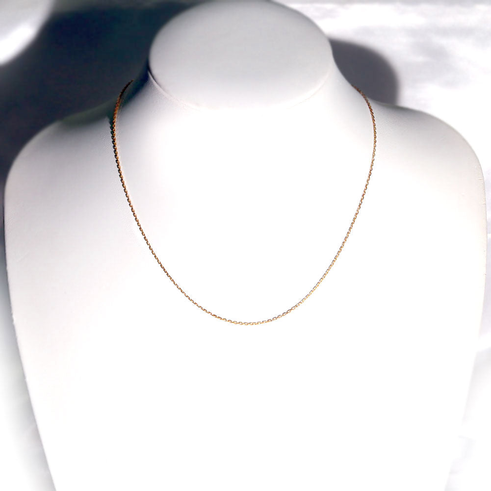 K24 レディース チェーン ネックレス 角小豆 45cm 純金 24金 ゴールド スライド式 地金 シンプル カジュアル 普段使い ボーナス ご褒美 (品番 jpc-ca40-k24-l)