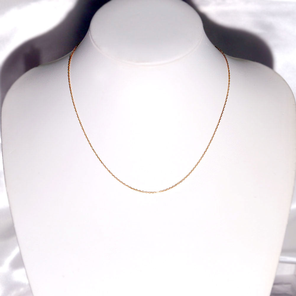 K24 レディース チェーン ネックレス 角小豆 45cm 純金 24金 ゴールド スライド式 地金 シンプル カジュアル 普段使い ボーナス ご褒美 (品番 jpc-ca40-k24-l)