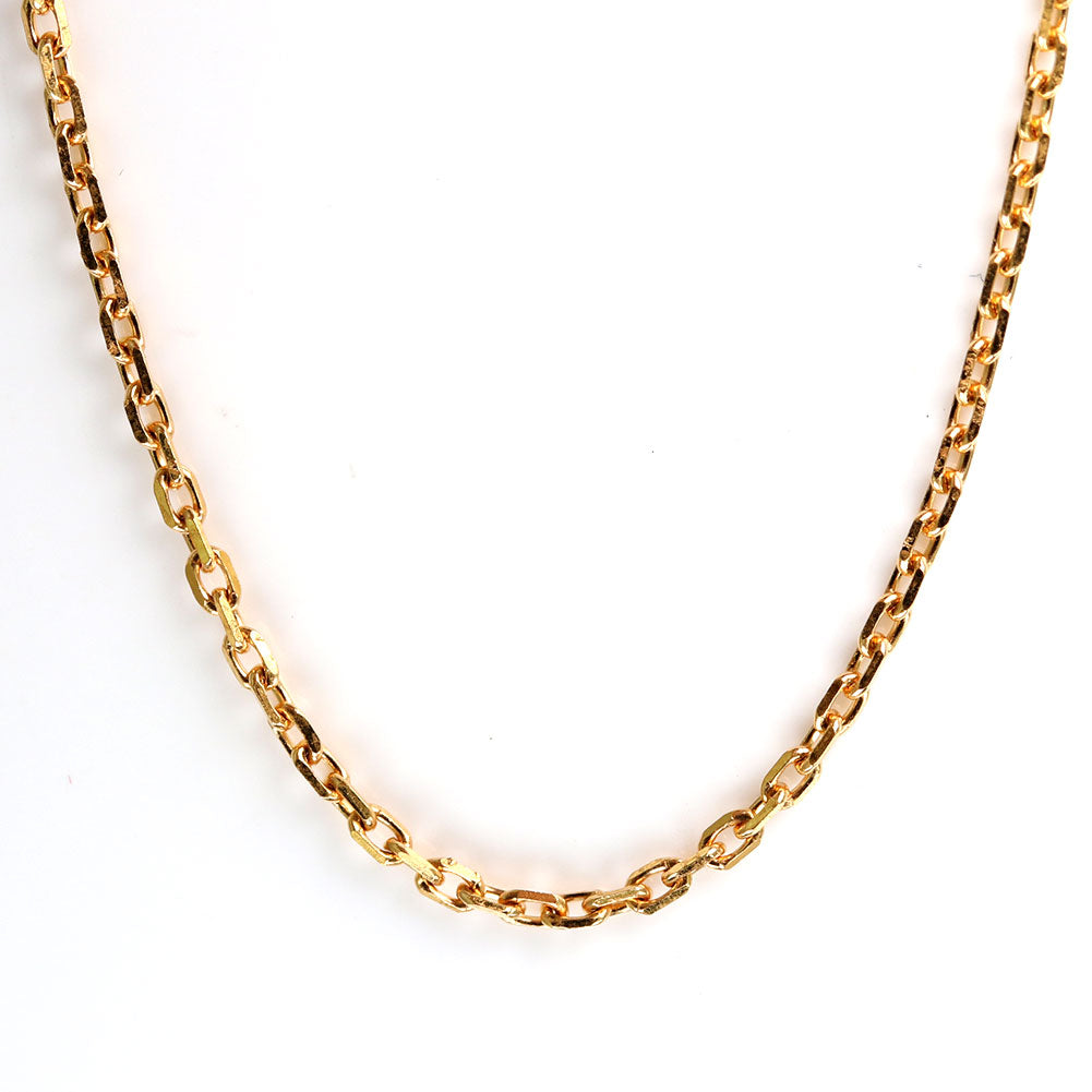 K24 レディース チェーン ネックレス 角小豆 45cm 純金 24金 ゴールド スライド式 地金 シンプル カジュアル 普段使い ボーナス ご褒美 (品番 jpc-ca40-k24-l)