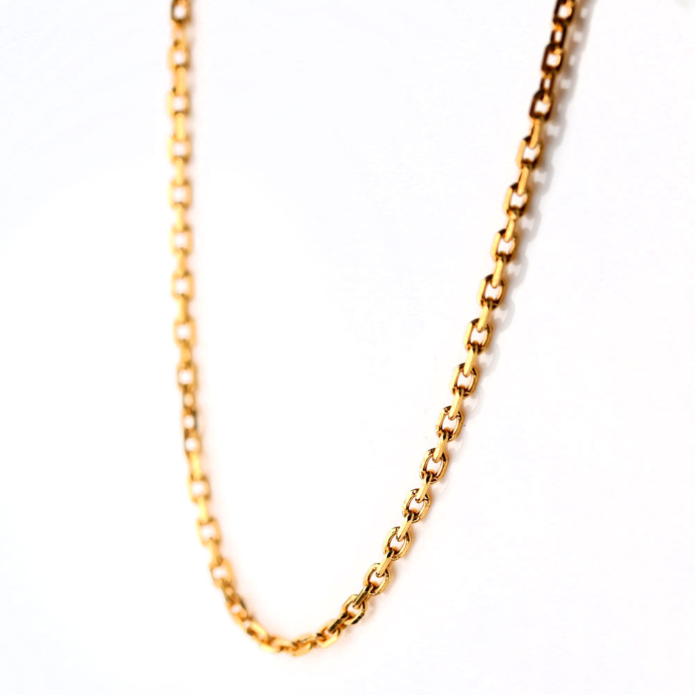 K24 レディース チェーン ネックレス 角小豆 45cm 純金 24金 ゴールド スライド式 地金 シンプル カジュアル 普段使い ボーナス ご褒美 (品番 jpc-ca40-k24-l)