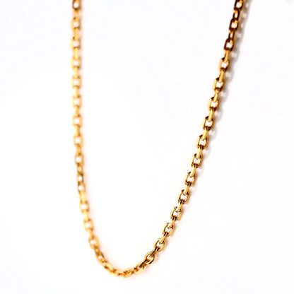 純金 K24 メンズ ネックレス 角小豆 24金 イエローゴールド 45cmスライド式 シンプル チェーンのみ 金属アレルギー対応 男性 おしゃれ 人気 (品番 jpc-ca40-k24-m)